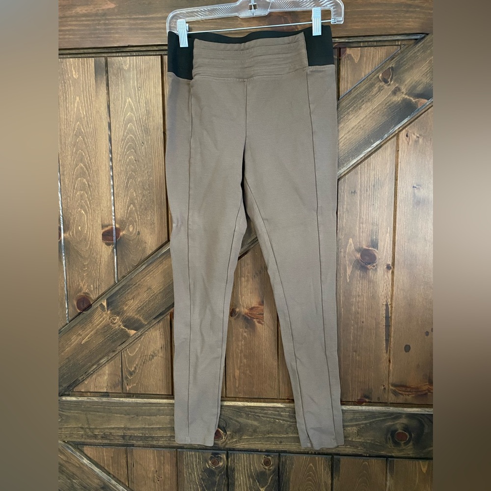 Brown leggings with wide waist band